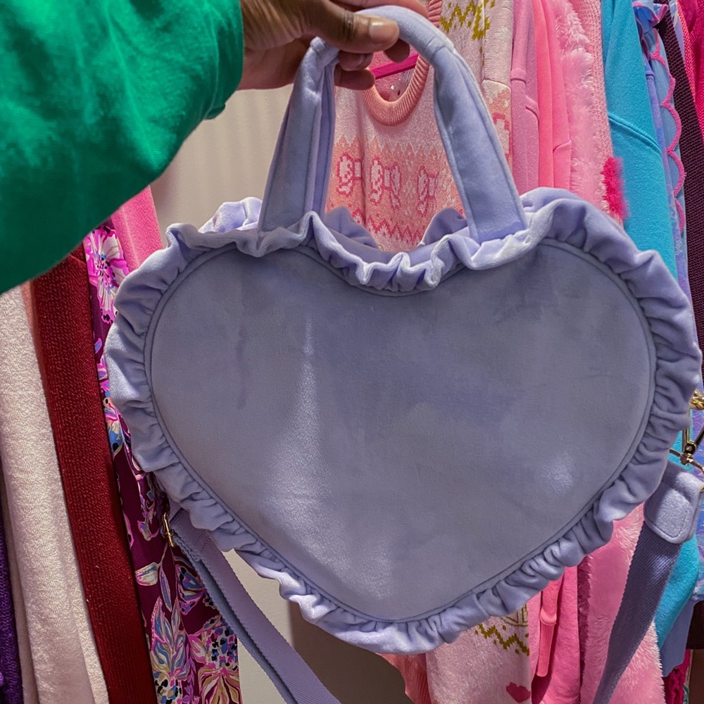 💜 Stoney Clover Lane Seeing Stars Galaxy Heart Tote (purple)💜